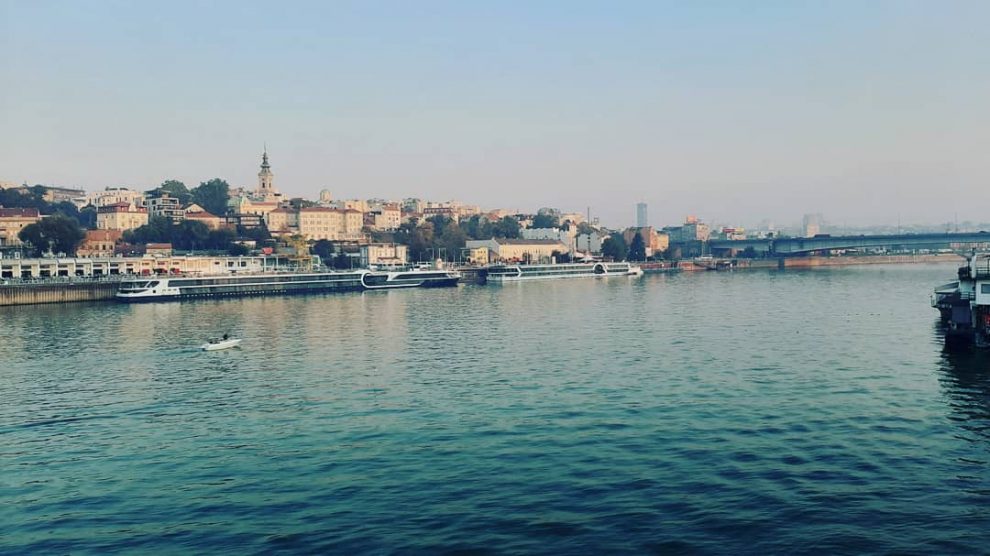 Panorama Beograda na ušću Dunava u Savu
